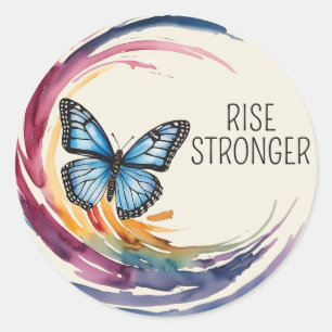 Rise Stronger Themed Classic Round Sticker