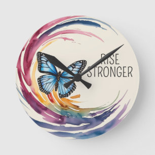 Rise Stronger Themed Round Clock