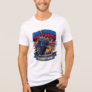 Rise Through The Chaos Cybernetic Wolf Graphic T-S Tri-Blend Shirt