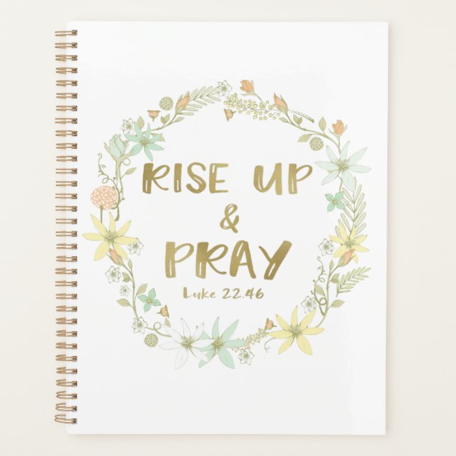 Rise Up and Pray Bible Verse Quote Planner (Front)