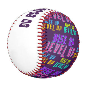 Rise Up Level Up Positive Quote Baseball
