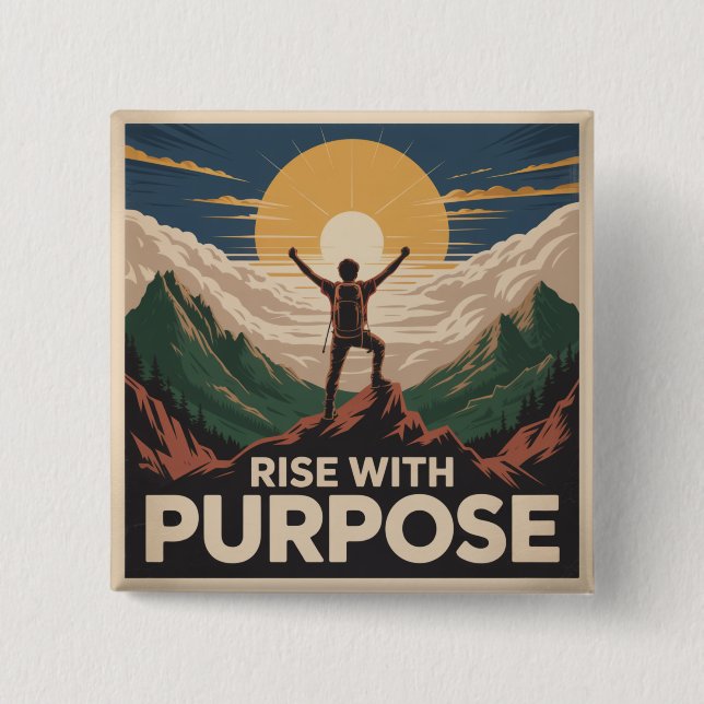 Rise With Purpose 15 Cm Square Badge (Front)