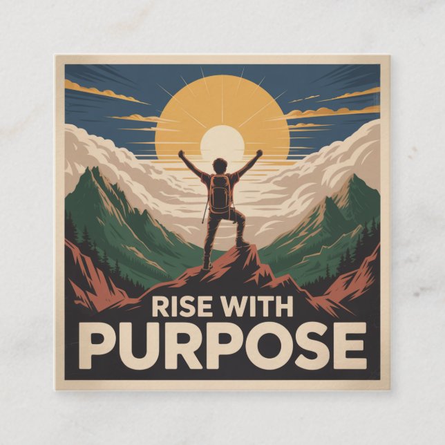 Rise With Purpose Square Business Card (Front)
