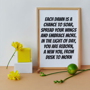Rise With The Sun Inspirational Mini Poem Poster