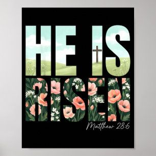 Risen Boho Easter Christian Jesus Women Girls Poster