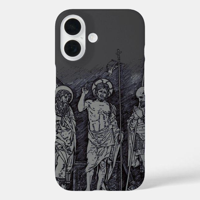 Risen Christ between Saints Andrew and Longinus Case-Mate iPhone Case (Back)