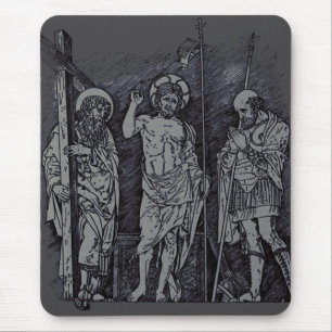 Risen Christ between Saints Andrew and Longinus Mouse Pad