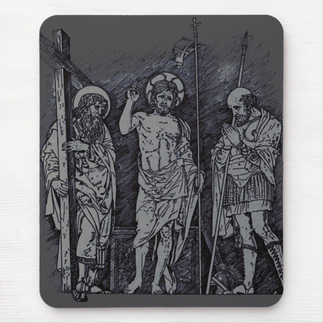 Risen Christ between Saints Andrew and Longinus Mouse Pad (Front)