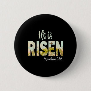 Risen Easter Cross Jesus Christian Religious Men 6 Cm Round Badge