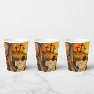 Risen Jesus Empty Tomb 3D Papercut Easter Paper Cups
