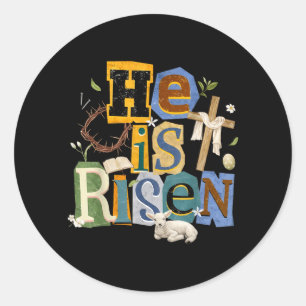 Risen Jesus for Kids Girls Boys Women Youth Easter Classic Round Sticker
