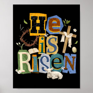 Risen Jesus for Kids Girls Boys Women Youth Easter Poster