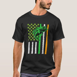 Rish US American Flag Fishing Fish St Patricks Day T-Shirt