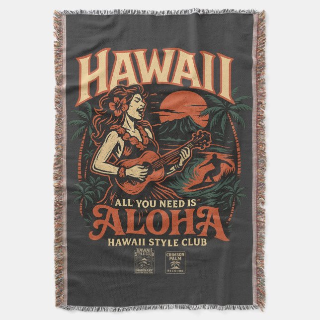 "Rising ALOHA" Debut Album Throw Blanket (Front Vertical)