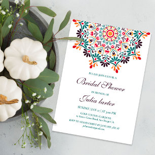 Rising Boho Indian Fusion Mandala Bridal Shower Invitation