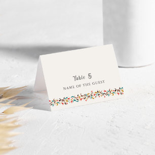 Rising Boho Indo Floral Mandala Wedding Place Card