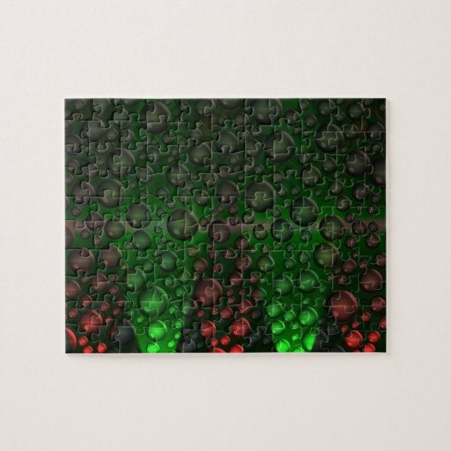 Rising Bubbles (Green&Red) Jigsaw Puzzle (Horizontal)