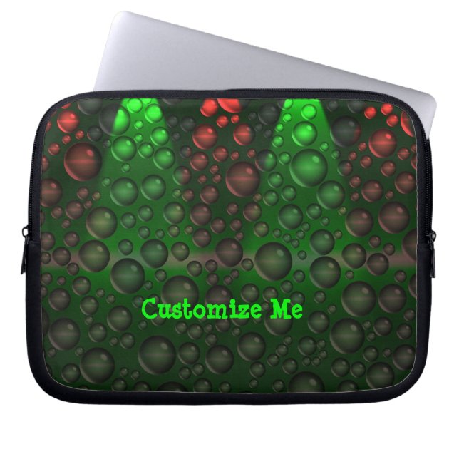 Rising Bubbles (Green&Red) Laptop Sleeve (Front)