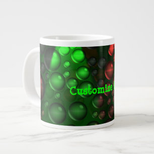Rising Bubbles (Green&Red) Large Coffee Mug