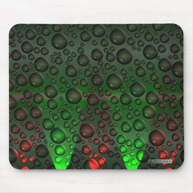 Rising Bubbles Green/Red Mousemat (Front)