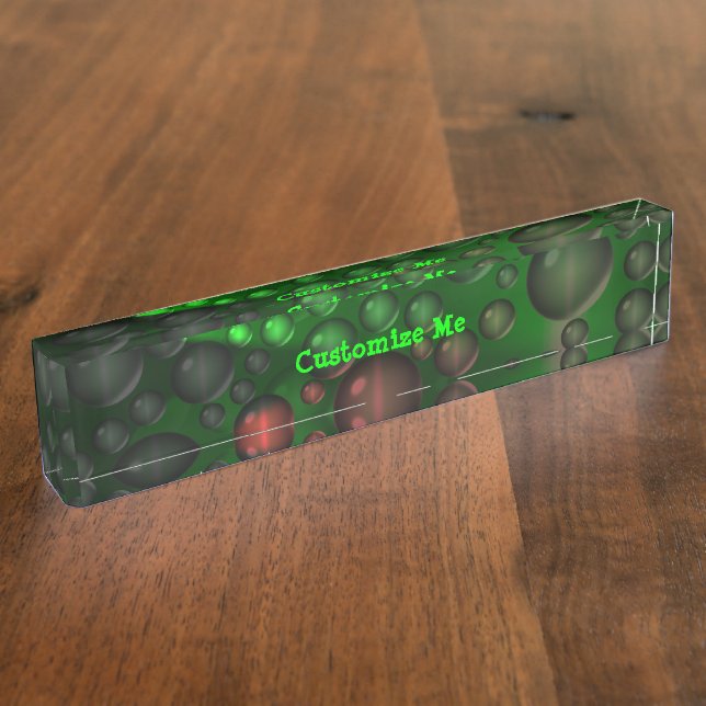 Rising Bubbles (Green&Red) Nameplate (Side)