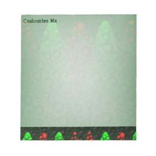 Rising Bubbles (Green&Red) Notepad