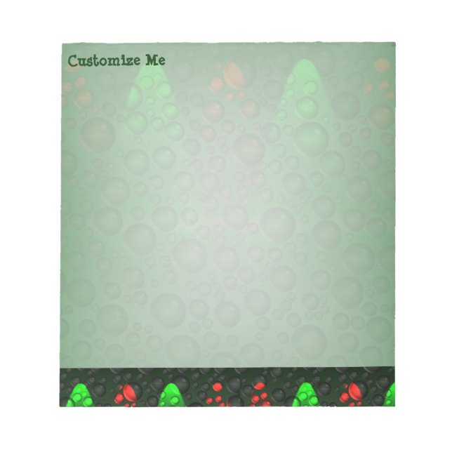 Rising Bubbles (Green&Red) Notepad (Front)