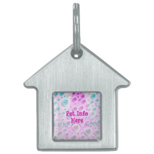 Rising Bubbles (Pink&Blue) Pet ID Tag