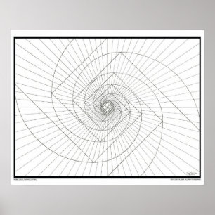 Rising Deosil Fibonacci Spiral Colouring Poster