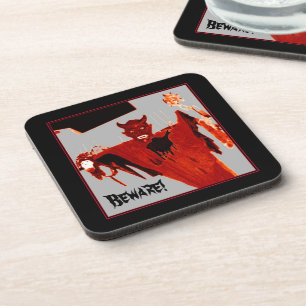 'Rising Devil' Cork Coaster Set