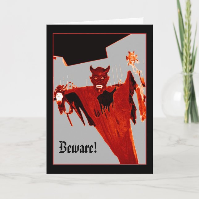 'Rising Devil' Halloween Card (Front)