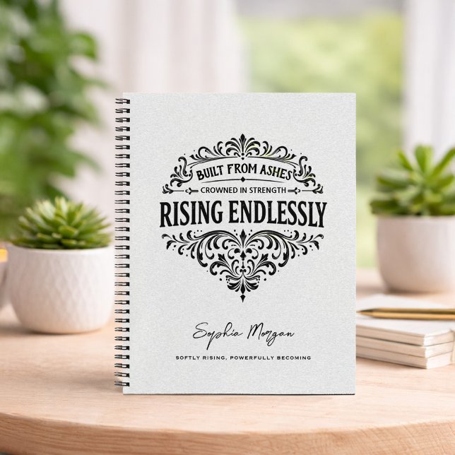 Rising Endlessly Women Vintage Typography Notebook (Creator Uploaded)
