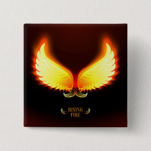 Rising Fire - Phoenix Wings 15 Cm Square Badge
