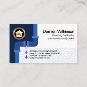 Rising Flood Water Leaking Plumbing Pipe Plumber Business Card