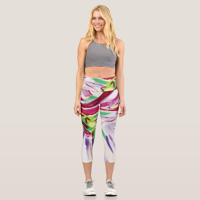 Rising flower capri leggings (Front)
