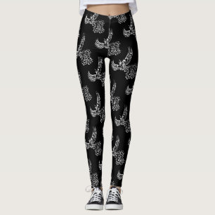 Rising From The Ashes Phoenix White Illustration Leggings