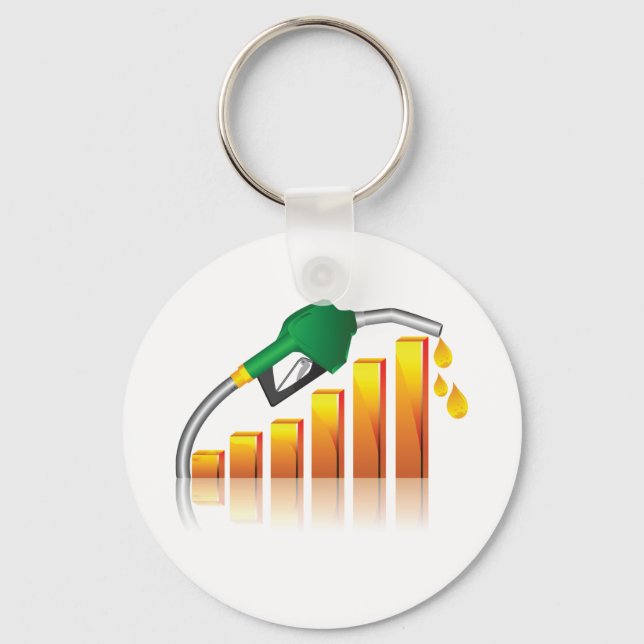 Rising Gas Prices Inflation Bar Chart Key Ring (Front)