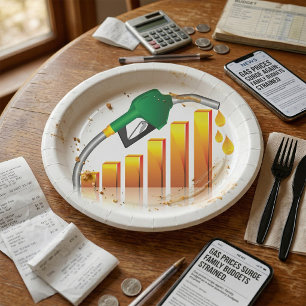 Rising Gas Prices Inflation Bar Chart Paper Plate
