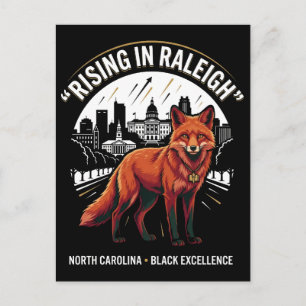 Rising in Raleigh Red Fox Black Excellence Heritag Postcard
