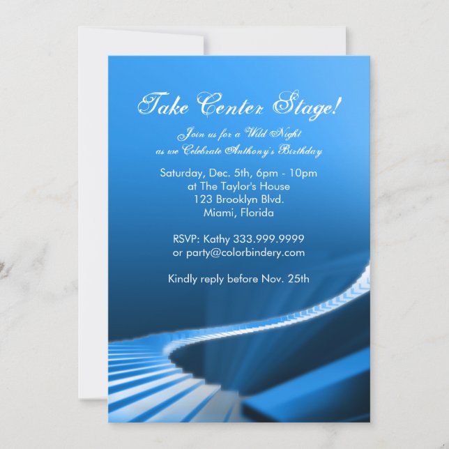 Rising Keys 5 x 7 inch Invitation (Front)