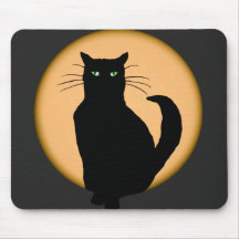 Rising Moon Cat Silhouette Mousepad