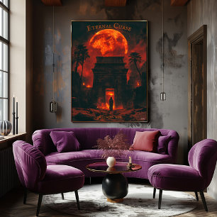 Rising Mummy Halloween - Ancient Tomb & Blood Moon Poster