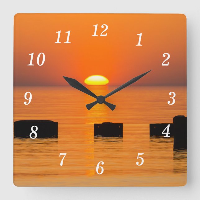 Rising Orange Wall Clock (Front)