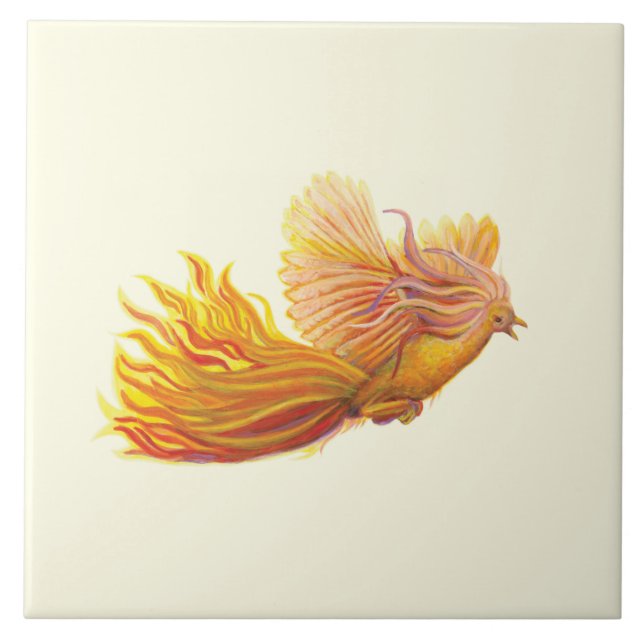 Rising Phoenix Bird    Ceramic Tile (Front)