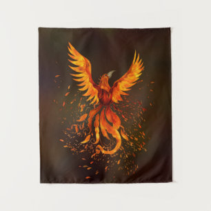 Rising Phoenix Bird Tapestry