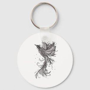 Rising Phoenix Lineart Key Chain