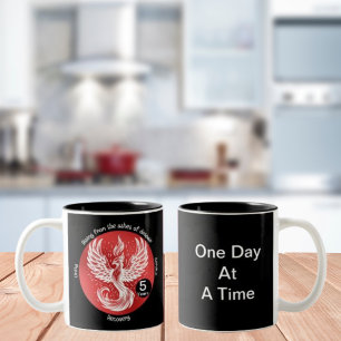 Rising Phoenix - Milestone in Recovery Gift Two-Tone Coffee Mug