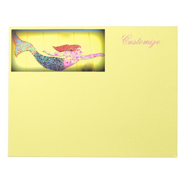 rising pink mosaic mermaid notepad (Front)