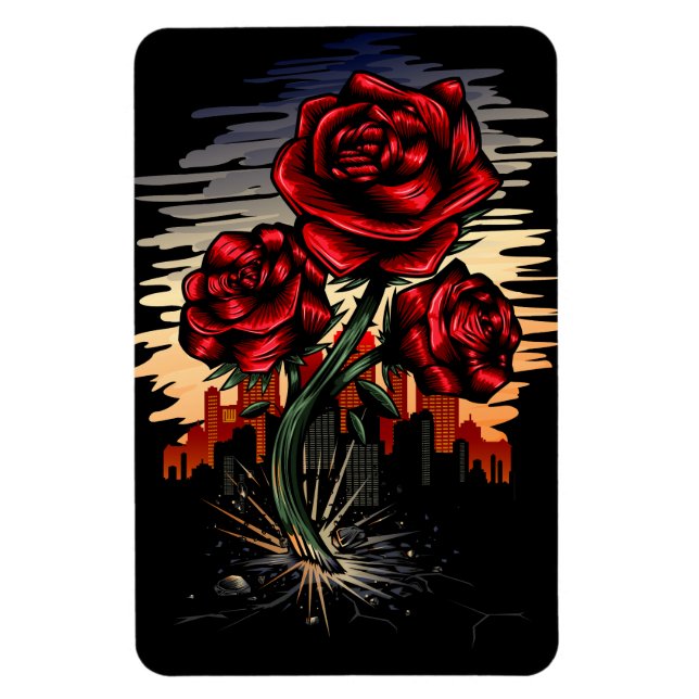 Rising Rose Magnet (Vertical)