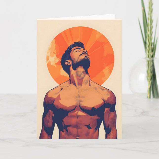 Rising Son Gay Greetings Card (Front)
